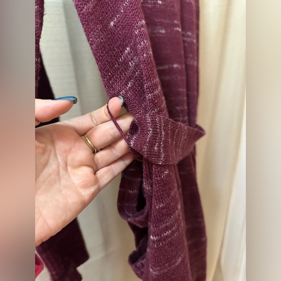 Eddie Bauer Women’s Plum Knit Belted Cardigan Sweater Coat Size M - Picture 6 of 6